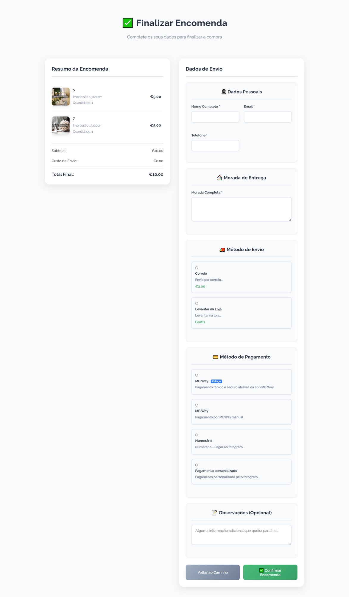 Processo de Checkout Seguro